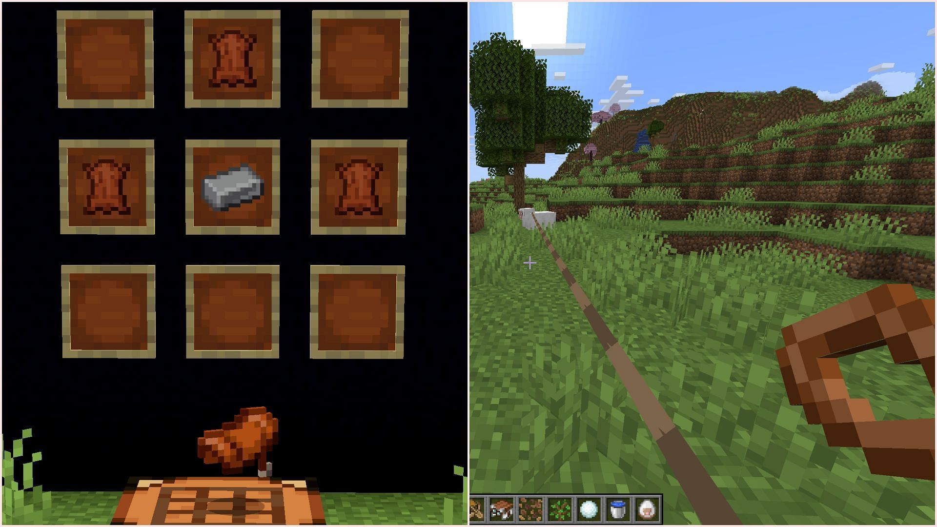 Saddles and lead received major changes (Image via Sportskeeda Gaming || Mojang Studios)